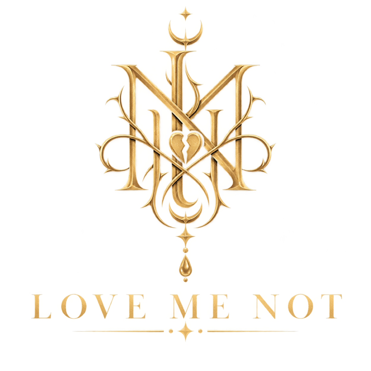 LOVE ME NOT gold sigil logo