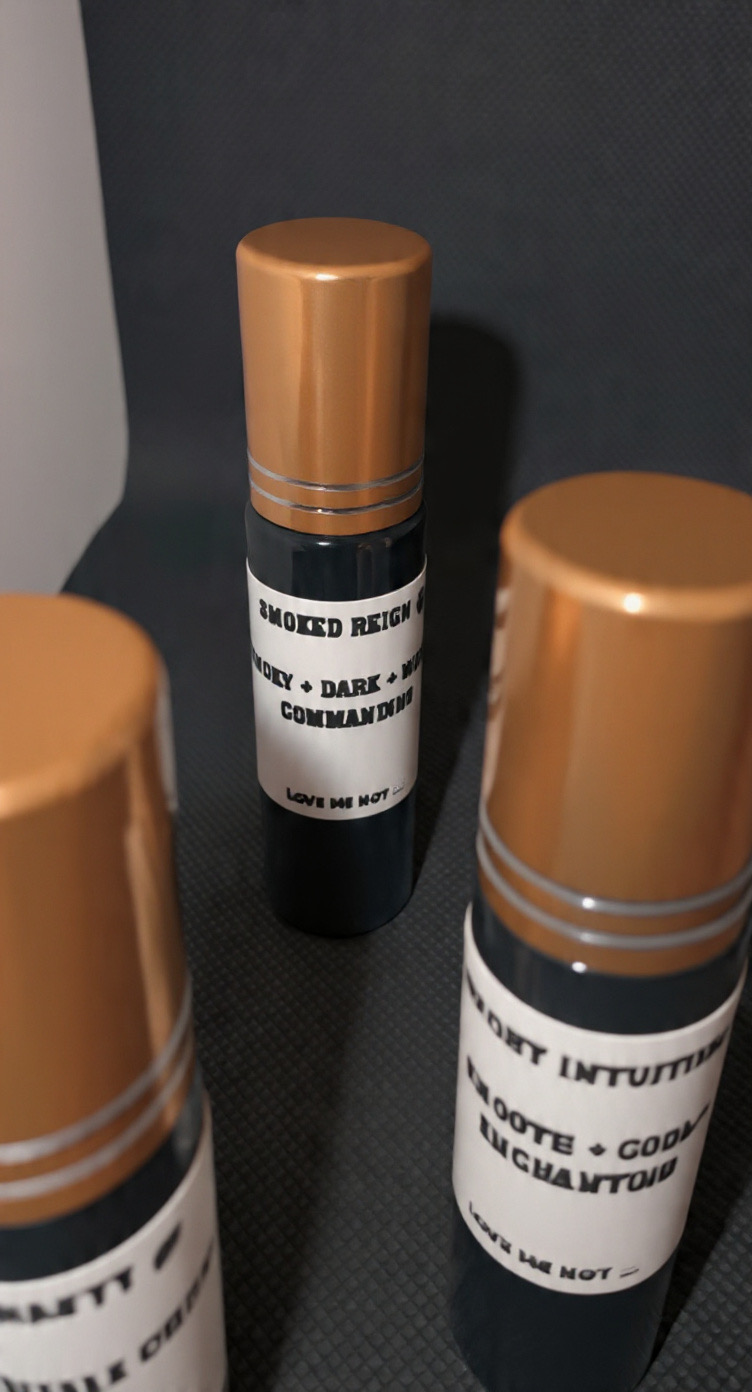 Smoked Reign LOVE ME NOT men’s fragrance roller bottle